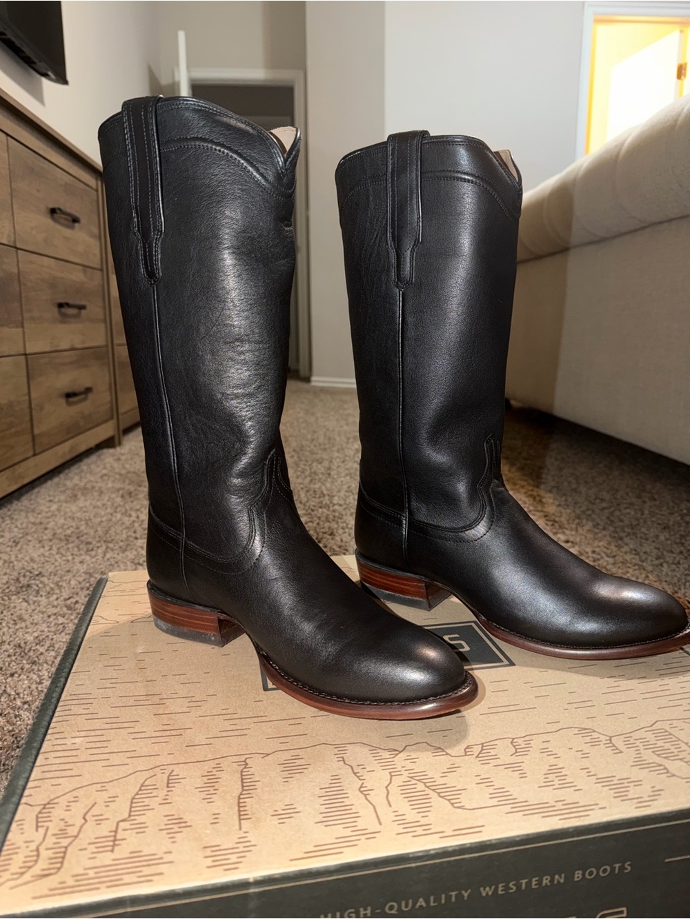Tecovas Black Leather Western Boots